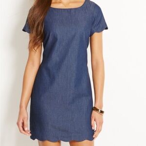 Vineyard Vines-Navy scalloped dress